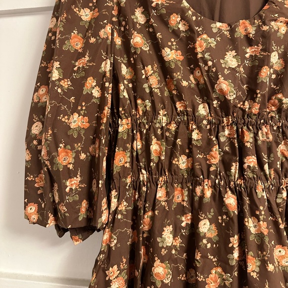 Tuckernuck Rosewood Chintz Marlena Dress, Floral Puff-Sleeve Midi - Size XL - Picture 2 of 6